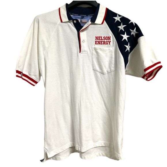 Rock Point Freedom Polo Shirt Mens Large White Short Sleeve Nelson Energy - Picture 9 of 11